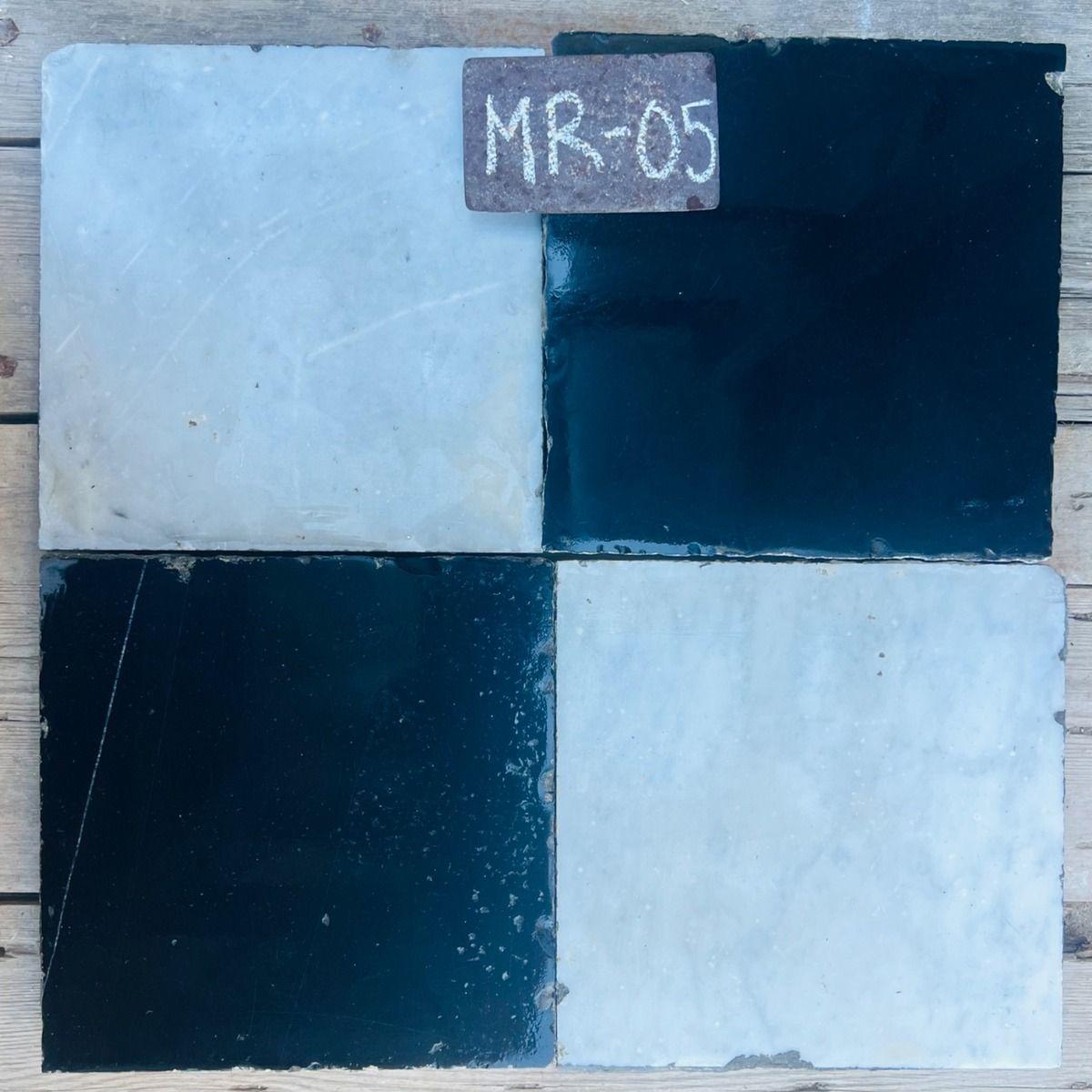 Mármol recuperado blanco y negro para damero 27,5x27,5 — MARMOL-005